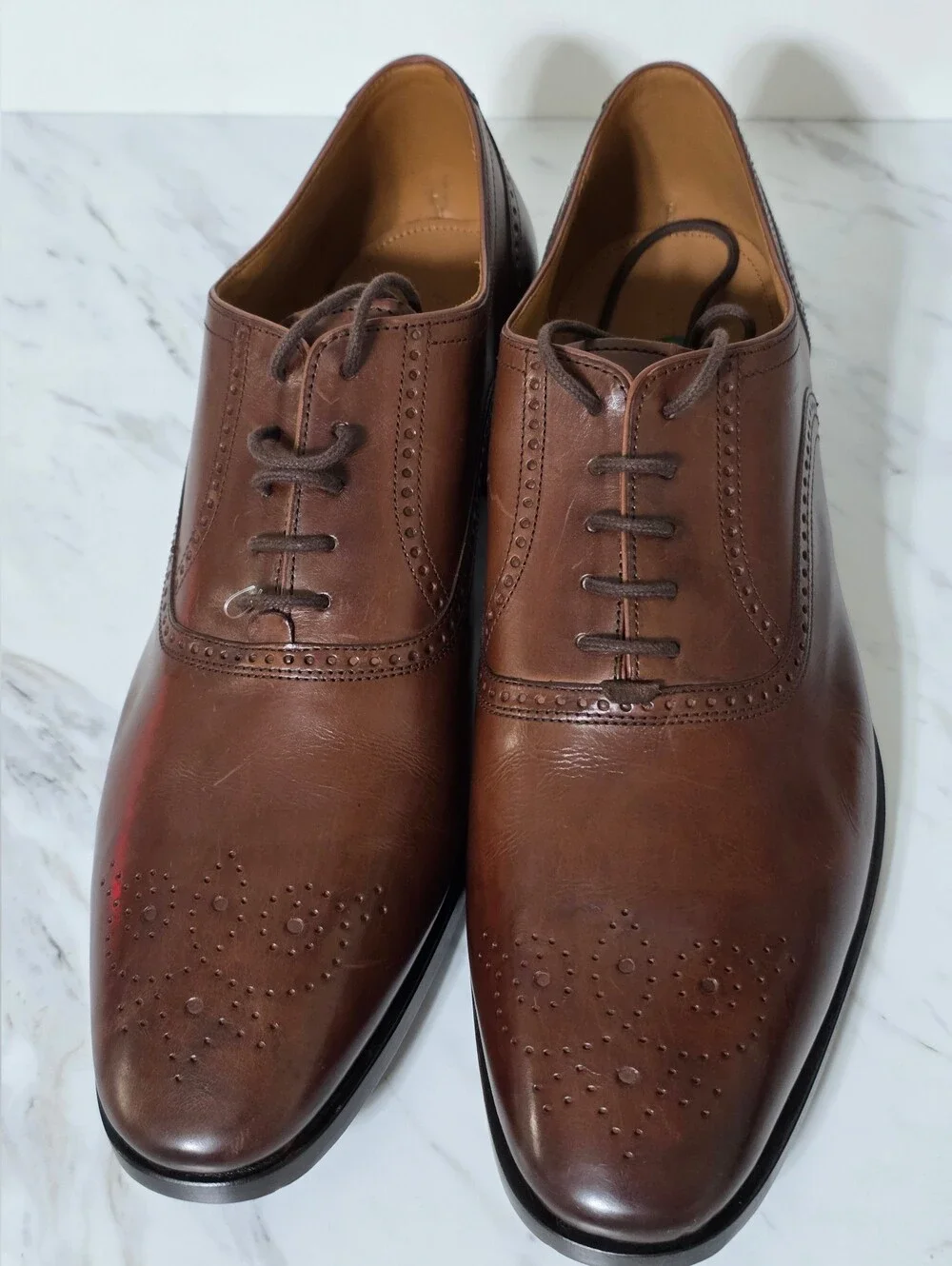 Allen Edmonds Brown Leather Oxford with Brogue Detailing
